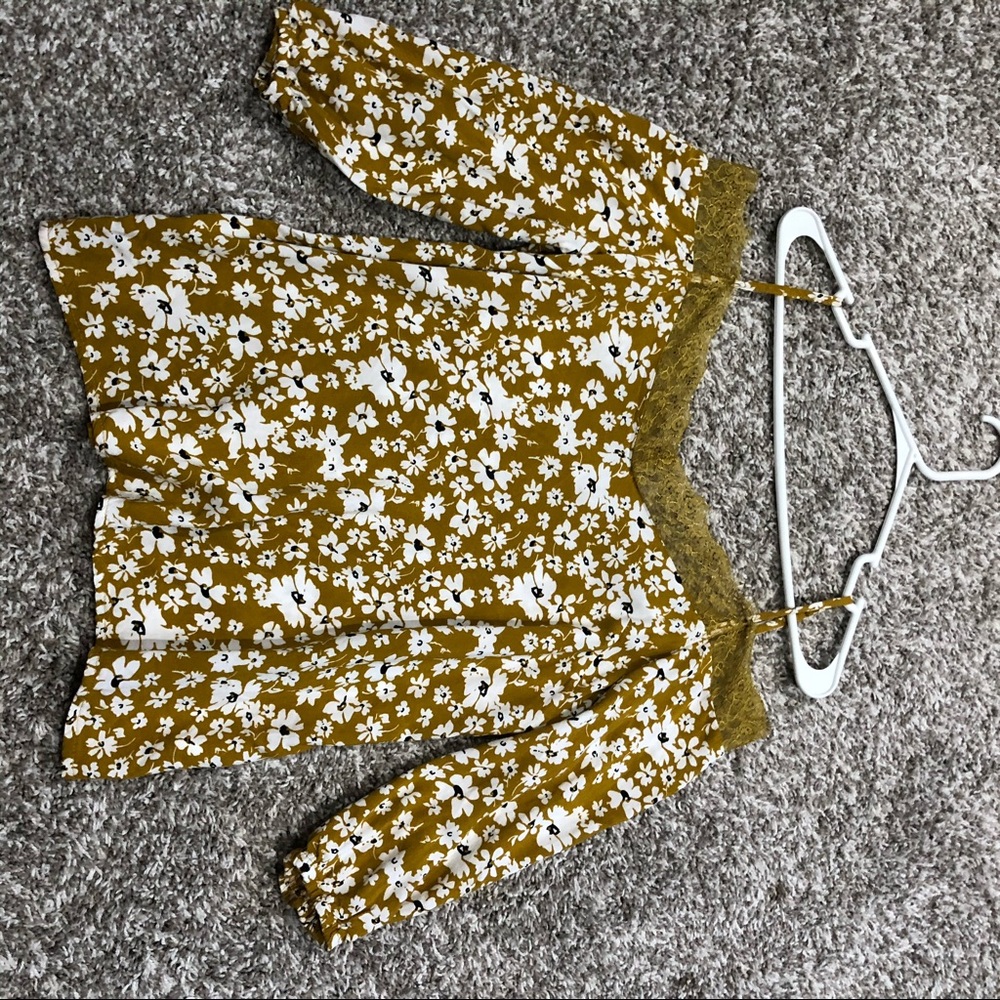 Mustard Yellow Off The Shoulder Top